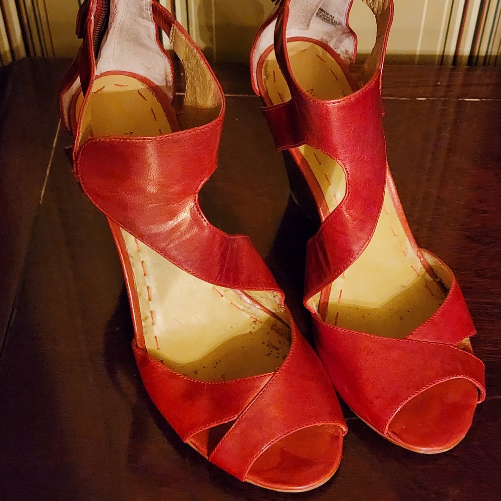 Nine West Red Leather Heels